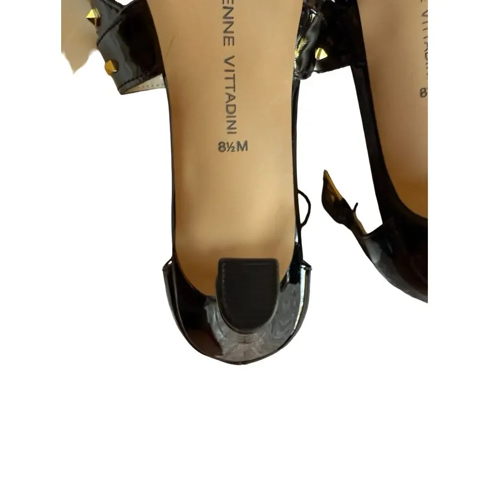 Adrienne Vittadini Shoes 8.5 NAVI Black High Heel Studded